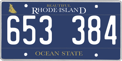 RI license plate 653384