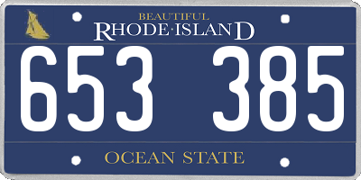 RI license plate 653385