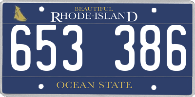 RI license plate 653386