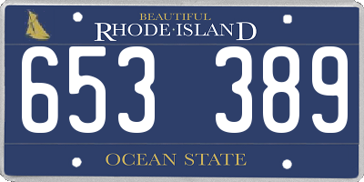 RI license plate 653389