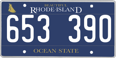 RI license plate 653390