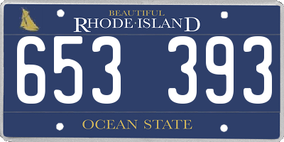 RI license plate 653393