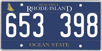 RI license plate 653398