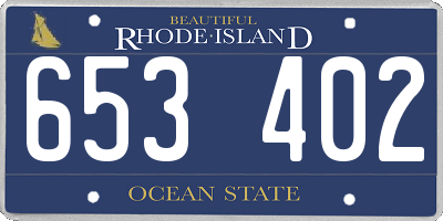 RI license plate 653402