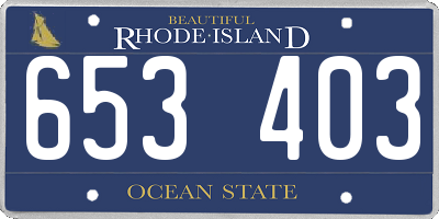 RI license plate 653403
