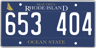 RI license plate 653404