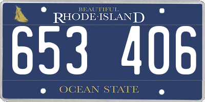 RI license plate 653406