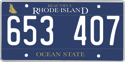 RI license plate 653407