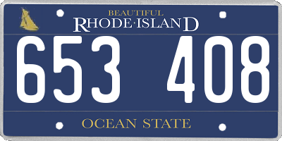 RI license plate 653408