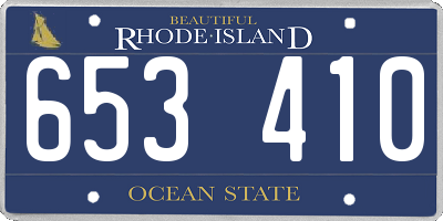 RI license plate 653410