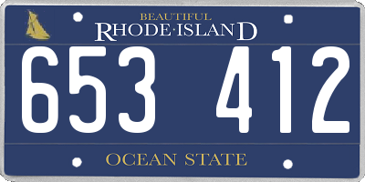 RI license plate 653412