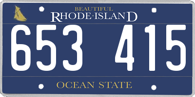 RI license plate 653415