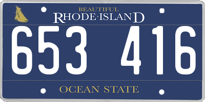 RI license plate 653416