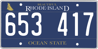 RI license plate 653417