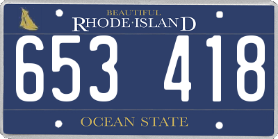 RI license plate 653418