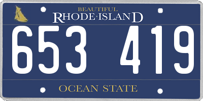 RI license plate 653419