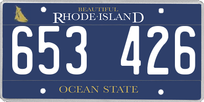 RI license plate 653426