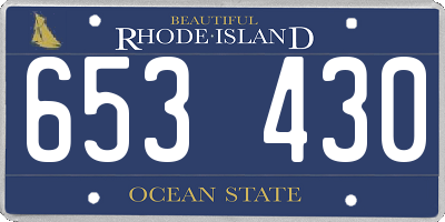 RI license plate 653430