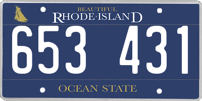 RI license plate 653431