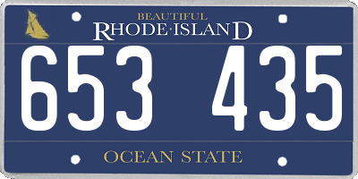 RI license plate 653435