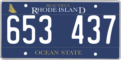 RI license plate 653437