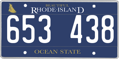 RI license plate 653438