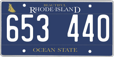 RI license plate 653440