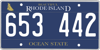 RI license plate 653442
