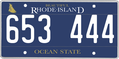 RI license plate 653444