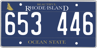 RI license plate 653446