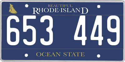 RI license plate 653449