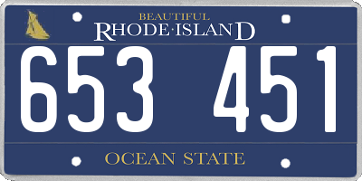 RI license plate 653451