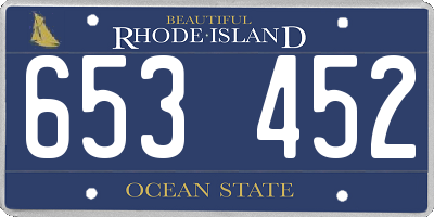 RI license plate 653452
