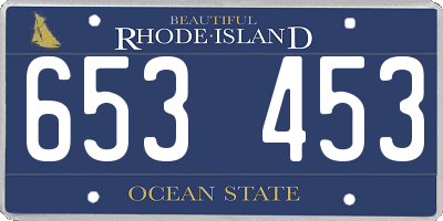 RI license plate 653453