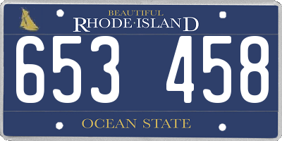 RI license plate 653458