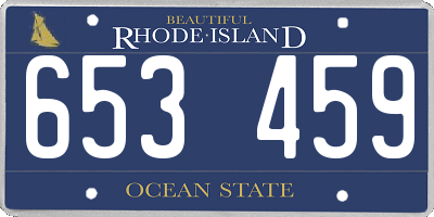 RI license plate 653459