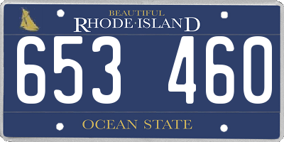 RI license plate 653460