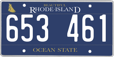 RI license plate 653461