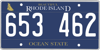 RI license plate 653462