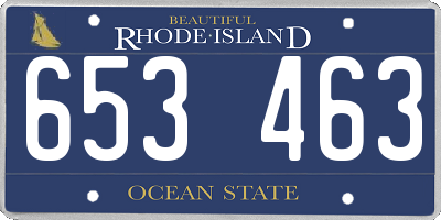 RI license plate 653463
