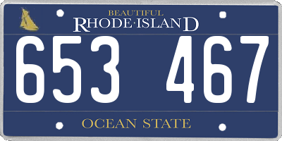 RI license plate 653467