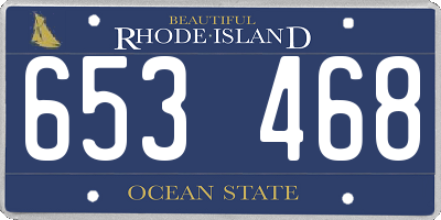 RI license plate 653468