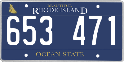 RI license plate 653471