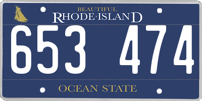 RI license plate 653474