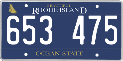 RI license plate 653475