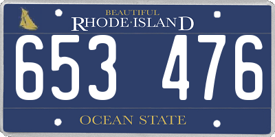 RI license plate 653476