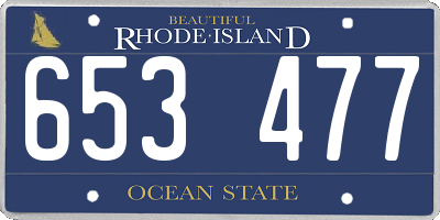RI license plate 653477
