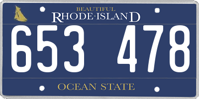 RI license plate 653478