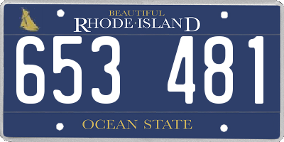 RI license plate 653481