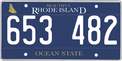 RI license plate 653482